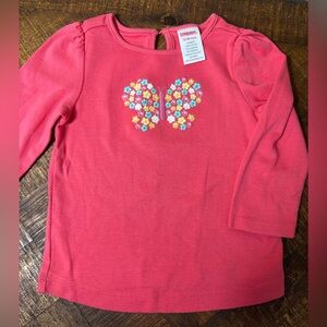 Gymboree 12-18 Months Embroidered Butterfly Long Sleeve Top Shirt